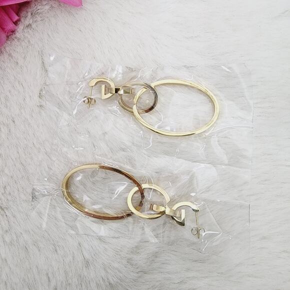 NEW Vita Fede Cassio Convertible Dangle Drop Earrings Gold Tone Metal - Picture 8 of 12